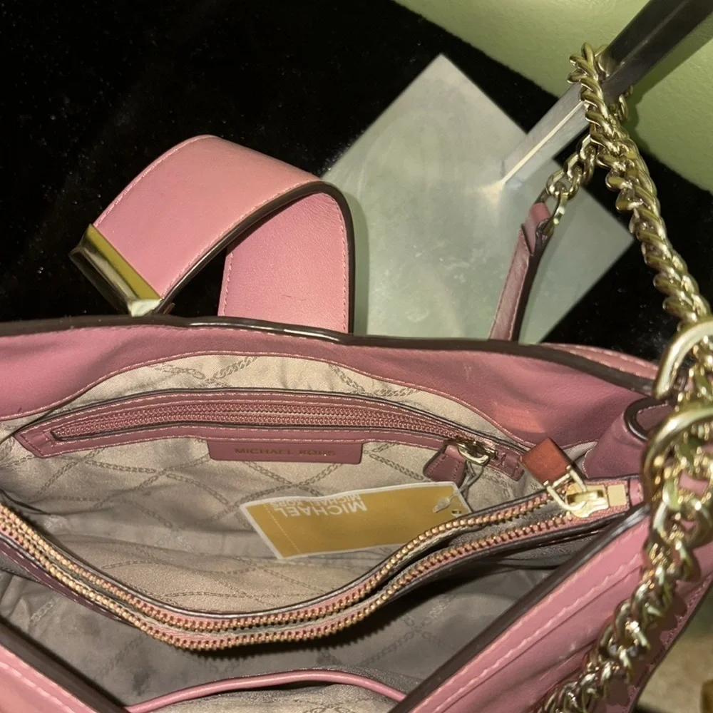 Michael Kors Whitney Rose Leather Shoulder Bag - Picture 11 of 15